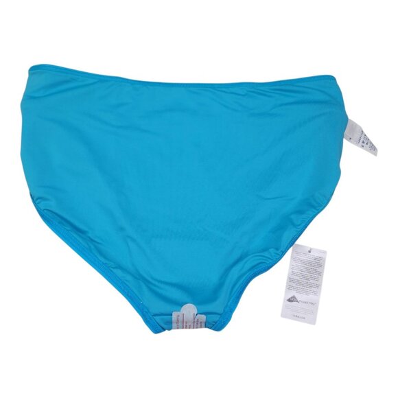 Lands End High Waisted Bikini Swim Bottoms Size 18 Turquoise Chlorine Resistant - Picture 6 of 9